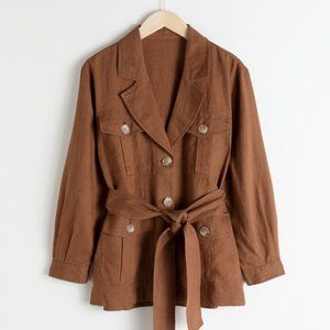 & OTHER STORIES Belted Linen Workwear Jacket